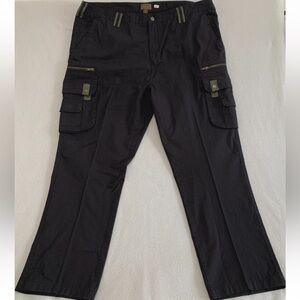 Boulder Creek Ripstop Cargo Pants Men's Zip Fly 100% Cotton Black Size Big 46x32